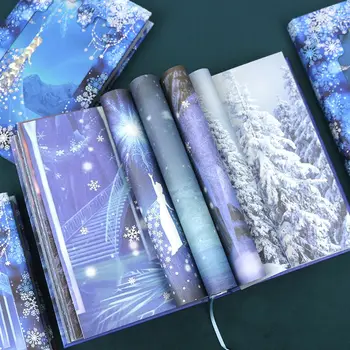 Naujausia karšto pardavimo sniego ir ledo magija cute girl širdies ranką knygą spalvų puslapio iliustracija mažų šviežių dienoraščio sąsiuvinis dovana