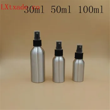 Nemokamas Pristatymas 30 50 100 120 ML Tuščias Sidabro Aliuminio Metalo Kvepalų buteliukas Su Purkštuvu 1 3.5 4 OZ Kosmetikos Didmeninė Konteineriai