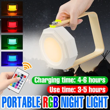 Nešiojamų LED pagrindiniai kištukiniai naktinių lempų lizdai USB Įkrovimo Šviesos staliukas Lempos Apdaila Namo RGB Neoninės Šviesos, LED Miegamojo Naktį Lempa
