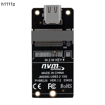 NVME USB Adapteris NVME į USB 3.1 C TIPO 10Gbps Stove M2 PCIE NVME SSD USB C Conveter JMS583 Chip M Rakto 2230 M. 2 NGFF SSD
