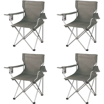 Ozark Takas Classic Folding Stovyklos Kėdės, su Tinklinėmis Puodelio Laikiklis,Komplektas 4, 32.10 x 19.10 x 32.10 Cm
