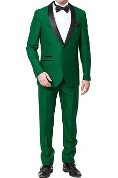 Pagal Užsakymą Pagaminti Žalia Vyrų Kostiumas 2 Vnt Vienos Sagos Švarkas Oficialią Vestuvių Jaunikis Tuxedos Kostiumas Terno Masculino