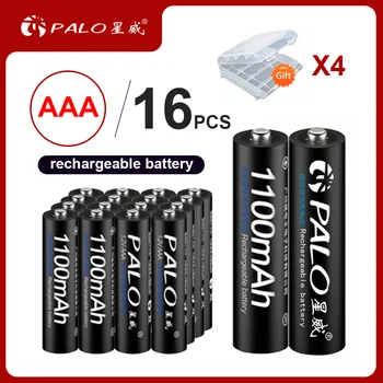 PALO 100% Originalus 16pcs/daug 1.2 V 1100mAh NI-MH Įkraunamos AAA Baterijos MP3 MP4 Mikrofonas Žaislas Automobilis