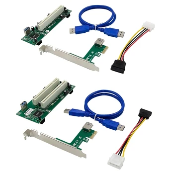 PCI-E Express X1 PCI Riser Pratęsti Adapterio plokštę Pridėti Kortelių Keitiklis su SATA Maitinimo Kabelis 15pin