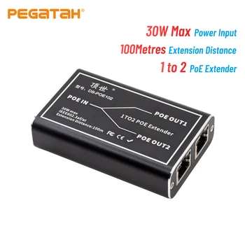 PEGATAH Gigabit POE Extender 2 Uostą 100/1000M Tinklo Jungiklio, Kartotuvų 30W IEEE802.3af/ne Plug&Play už PoE Switch NVR IP Kameros