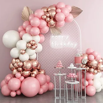 Pink Macaron Balionų Girliandą Arch Welcome Baby Shower Mergaitės Gimtadienio, Vestuvių Dekoravimas Anniversaire Latekso Balionų