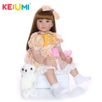 Reborn Baby Doll Bamblys Karšto Pardavimo 60 cm Kūdikiams Atgimsta Mergina Lėlės Minkšto Silikono Medžiaga Įstaiga Realus Kūdikio, Vaiko Žaislas Gimtadienio Dovanos
