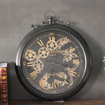 Retro Amerikos Sieninis Laikrodis Kambarį Europos Silent Didelių Kūrybinių Įrankių Laikrodis Dekoratyviniai Metalo Sieninis Laikrodis