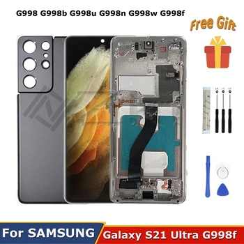S21 Ultra Telefono Būsto Atgal Atveju, Samsung Galaxy g998F g998b LCD Ekranas skaitmeninis keitiklis Skydelyje Palieskite Ekraną Su Rėmu Priedai