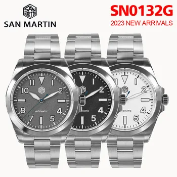 San Martin Naujas 40mm Vyrai Žiūrėti SN0132 NH35 Mechaninė Automatinė 100m Vandeniui BGW-9 Šviesos Nerūdijančio Plieno Sporto Laikrodis