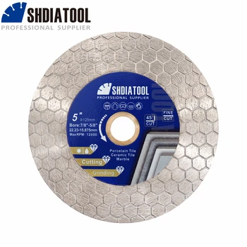 SHDIATOOL 1pc Hexgonal Dvipusis Deimantinis Pjovimo Diskas 125mm Plytelių, Granito, Akmens, Porceliano ir Keramikos Šlifavimo Ratas pjauti