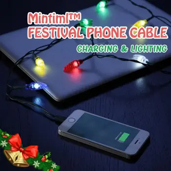 Telefono Įkrovimo Kalėdų Pasakų Žibintai Linksmų Kalėdų Šviesos diodų (LED Baterija Micro USB 