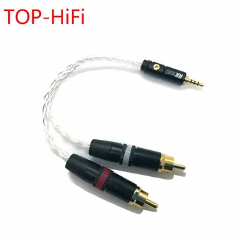 TOP-HiFi 2,5 mm TRRS/4.4 mm, Subalansuotas Vyrų ir 2 RCA Male Garso Adapterio Kabelį 7N OCC Vario, Sidabro padengtą Audio Kabelis