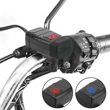 Transporto priemonėje įrengtos Motociklas Greitas Įkroviklis Dual USB Įkroviklis ON OFF Jungiklis Digital Voltmeter Adapteris KS 3.0 Moto Priedai