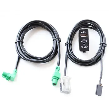 USB Aux Jungiklis + Vielos Kabelis Adapteris, Skirtas BMW E60 E61 E63 E64 E87 E90 E70 