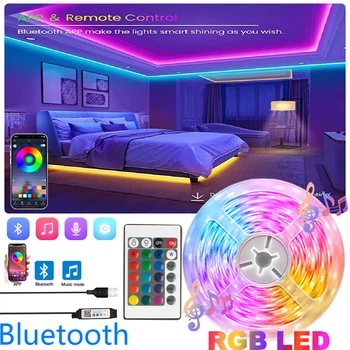 USB LED Juostelės Žibintai, SMD5050 Lempos, Miegamojo RGB Juostos TV Apšvietimas DC5V Neoninės Šviesos, Kambario Dekoro Kalėdų 