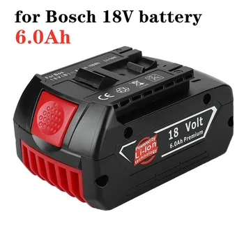 už Bosch 18V baterija 6.0 Ah elektrinis grąžtas 18V 6000mAh įkraunama ličio-jonų baterija BAT609 BAT609G BAT618 BAT618G BAT614